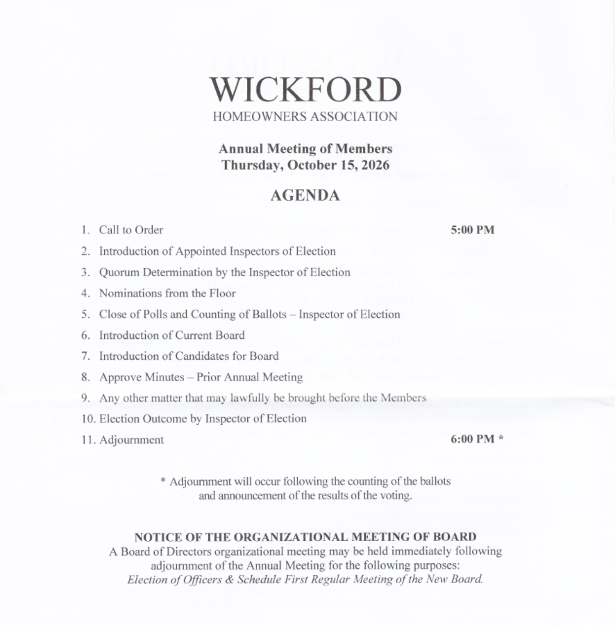 Wickford Election Notice